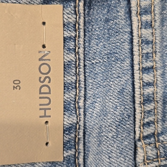 HUDSON BARBARA HI-RISE VENT BABY BOOTCUT JEANS. SIZE 30. INDIGO PEACE. - Picture 7 of 14